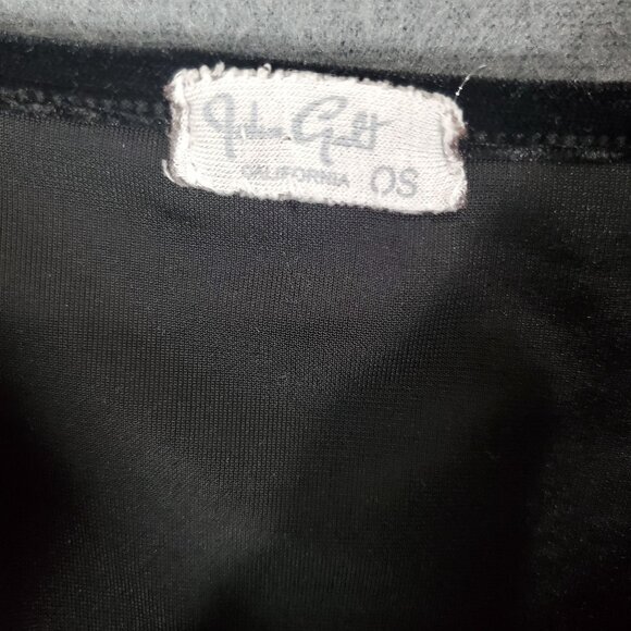 JOHN GALT Womens Crop Tank Top OS Black Velvet Italy V-Neck Goth Witch Punk Sexy - Picture 5 of 8